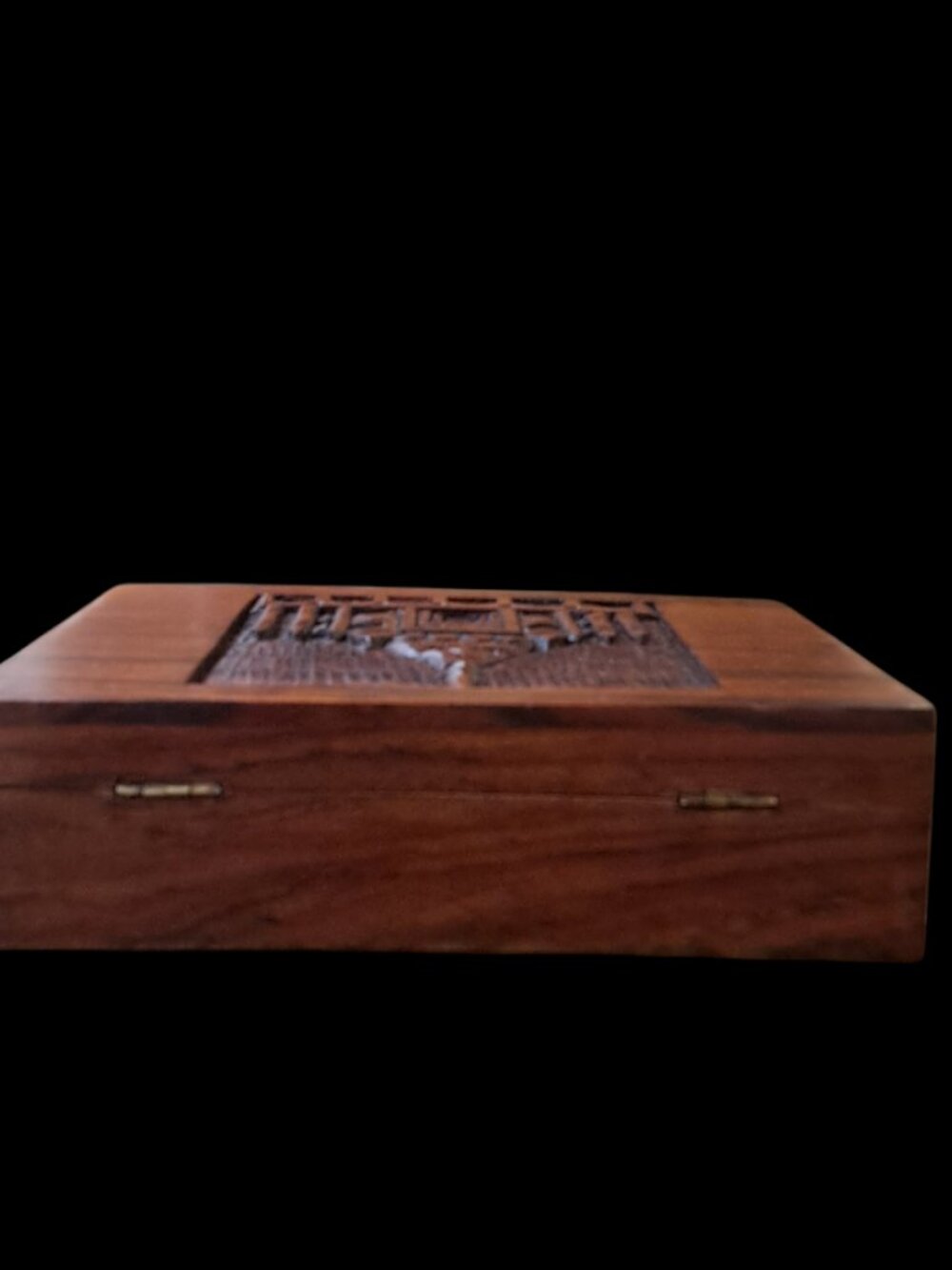 Vintage Hand Carved Taj Mahal Hardwood Tea/Trinket Storage Box, Tea Included - Picture 7 of 11